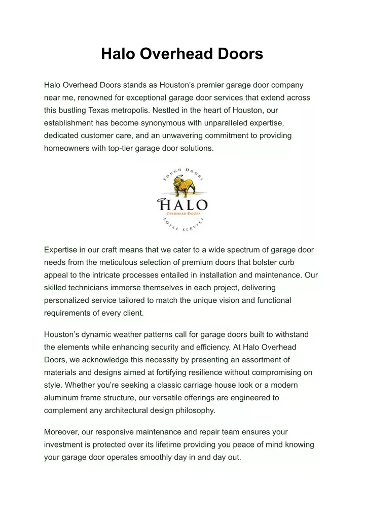 halo overhead doors