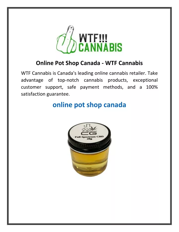 online pot shop canada wtf cannabis