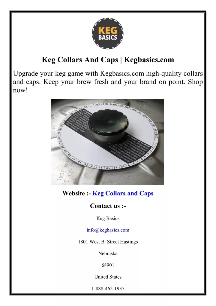 keg collars and caps kegbasics com