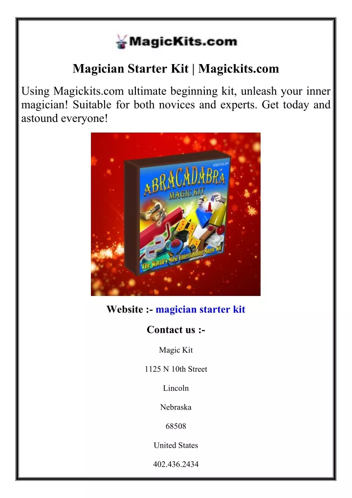 magician starter kit magickits com