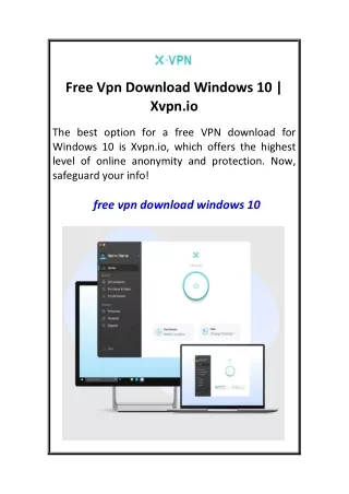Free Vpn Download Windows 10  Xvpn.io