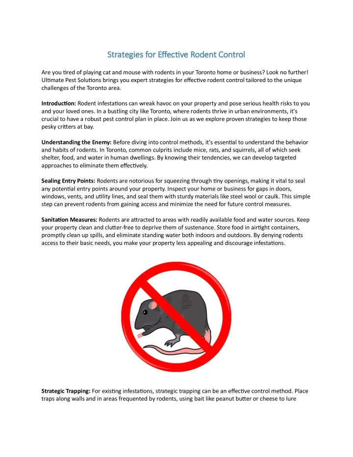 strategies for effective rodent control