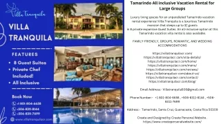 Tamarindo All inclusive Vacation Rental for Large Groups