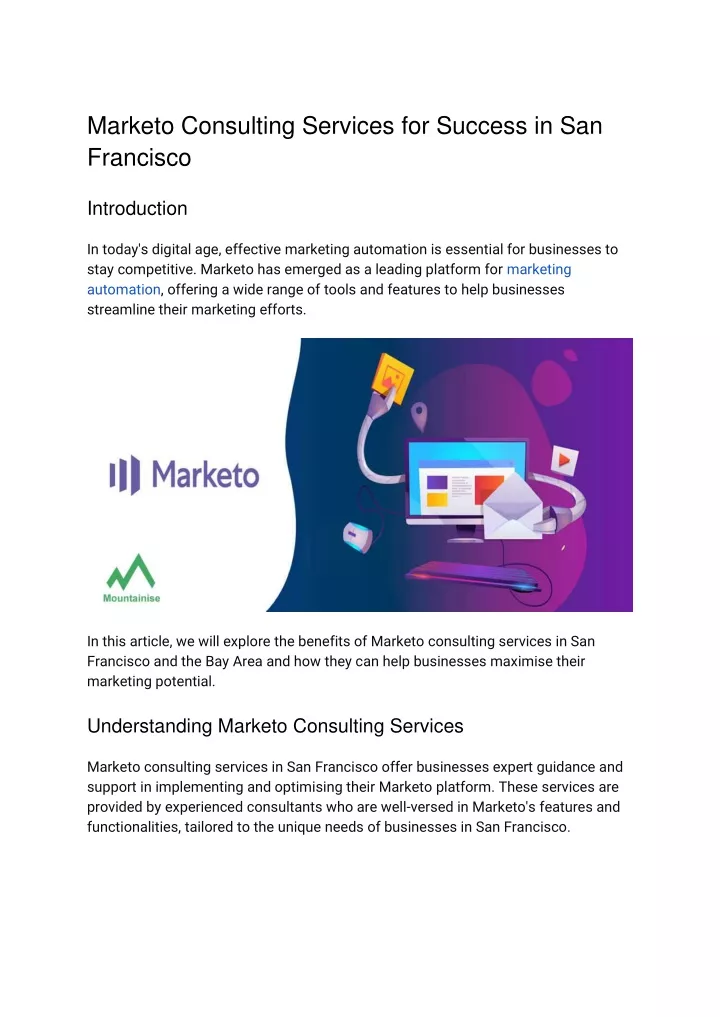 marketo consulting services for success