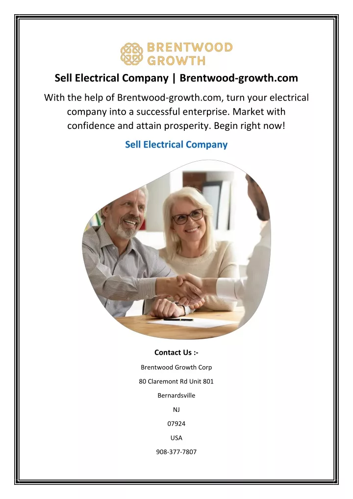 sell electrical company brentwood growth com