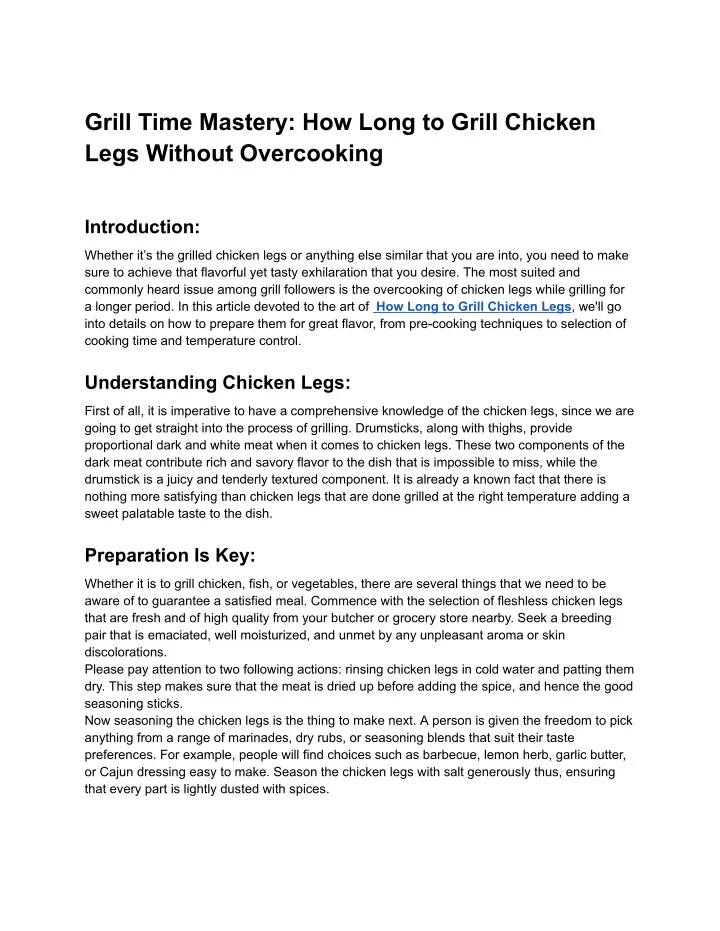 grill time mastery how long to grill chicken legs
