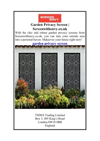 Garden Privacy Screen  Screenwithenvy.co.uk