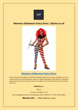 Womens Halloween Fancy Dress | Blyme.co.uk
