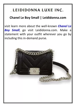Chanel Le Boy Small Leididonna.com