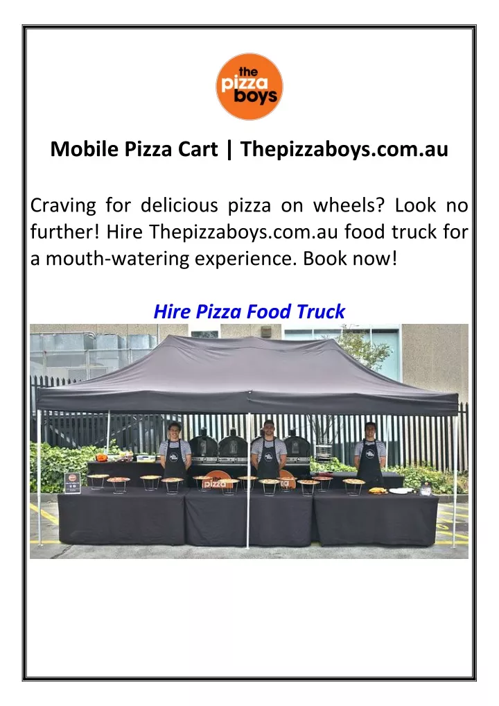 mobile pizza cart thepizzaboys com au