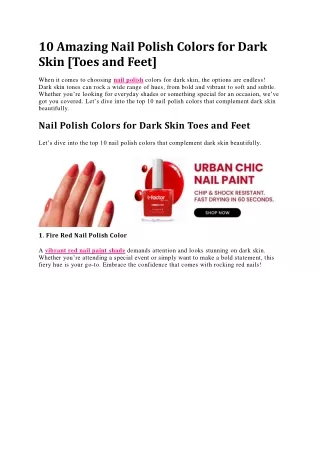 10 Trending Nail Polish for dark skin