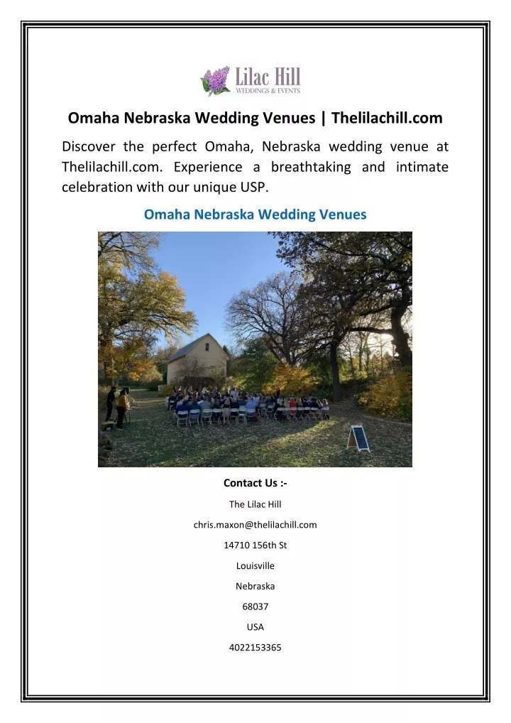 omaha nebraska wedding venues thelilachill com