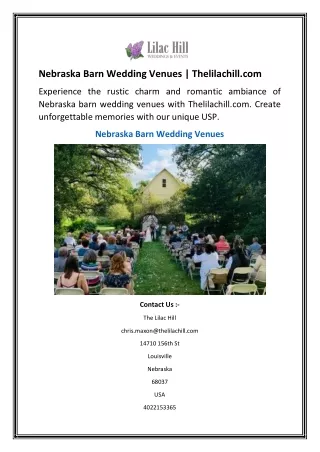 Nebraska Barn Wedding Venues Thelilachill