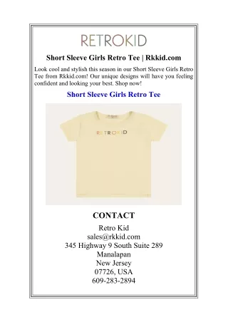 Short Sleeve Girls Retro Tee  Rkkid.com