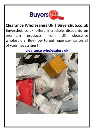 Clearance Wholesalers Uk Buyershub.co.uk