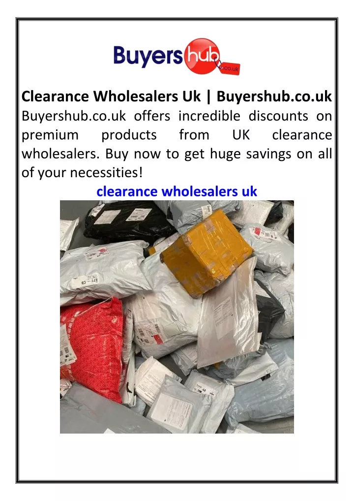 clearance wholesalers uk buyershub