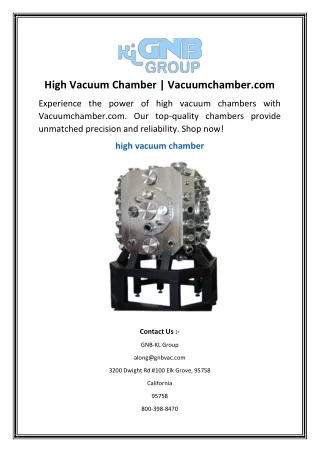 High Vacuum Chamber Vacuumchamber
