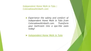Independent Home Walk In Tubs | Coloradowalkinbath.comHome Walk In Tubs
