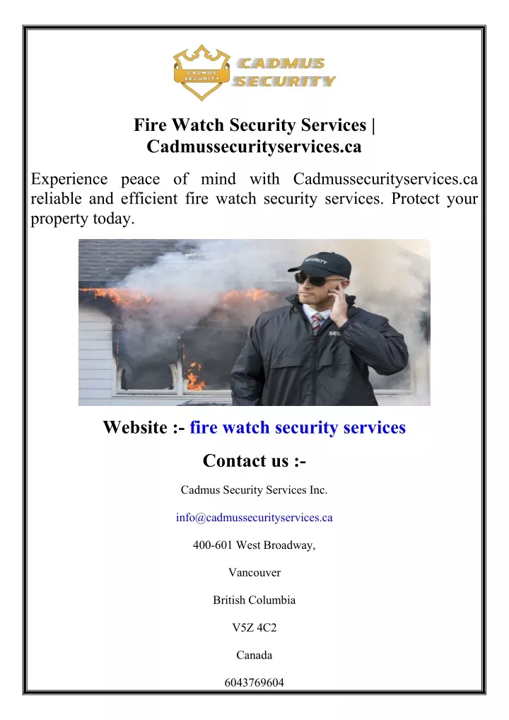 fire watch security services