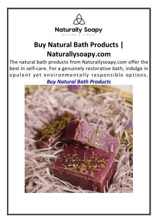 Buy Natural Bath Products Naturallysoapy.com