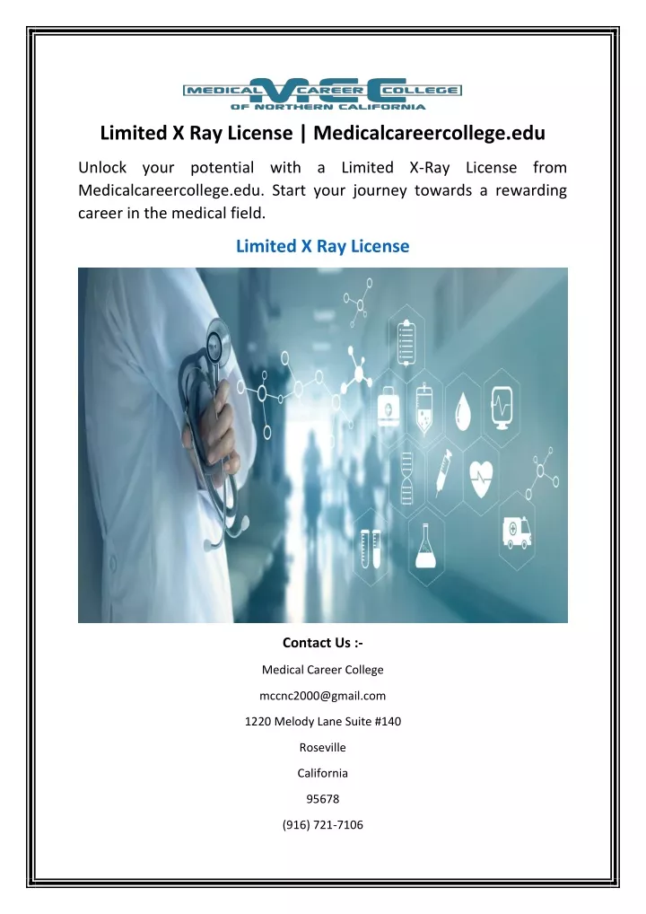 limited x ray license medicalcareercollege edu