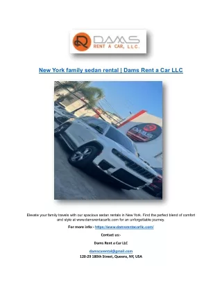 SUVs for rent New York | Dams Rent a Car LLC