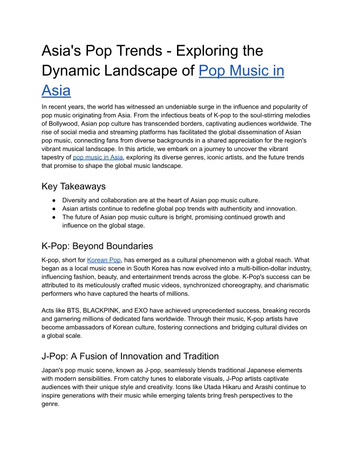 asia s pop trends exploring the dynamic landscape