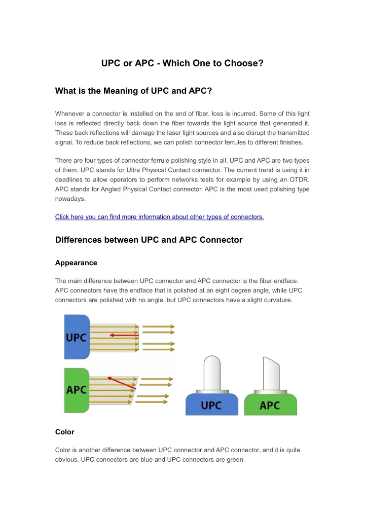 upc or apc which one to choose