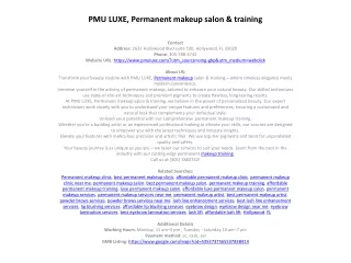 PMU LUXE, Permanent makeup salon & training