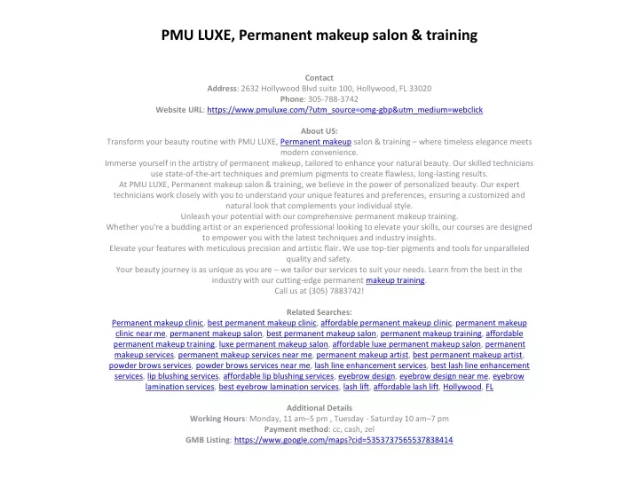 pmu luxe permanent makeup salon training