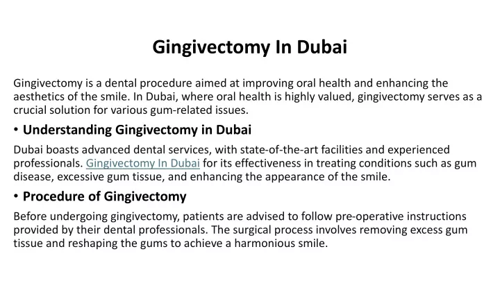 gingivectomy in dubai