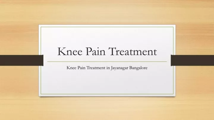 knee pain treatment