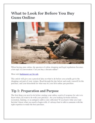 What to Look for Before You Buy Guns Online