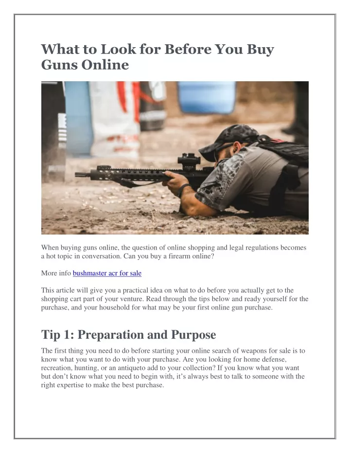 what to look for before you buy guns online