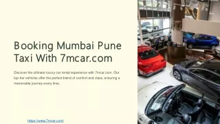 Booking Mumbai Pune Taxi with 7mcar.com