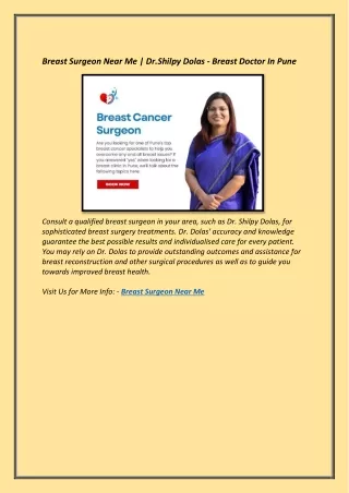 breast surgeon near me | Dr.Shilpy Dolas - Breast Doctor In Pune