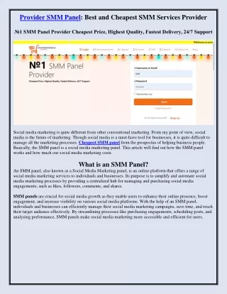 provider smm panel best and cheapest smm services