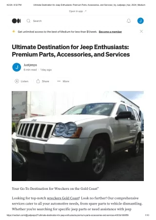 Ultimate Destination for Jeep Enthusiasts: Premium Parts, and Accessories