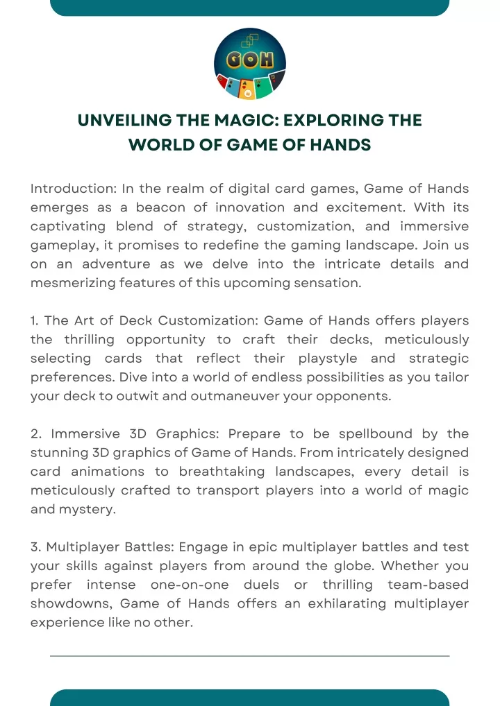 unveiling the magic exploring the world of game