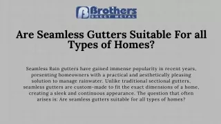 Seamless Rain Gutter Services