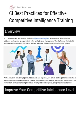 CI Best Practices for Effective Competitive Intelligence Training