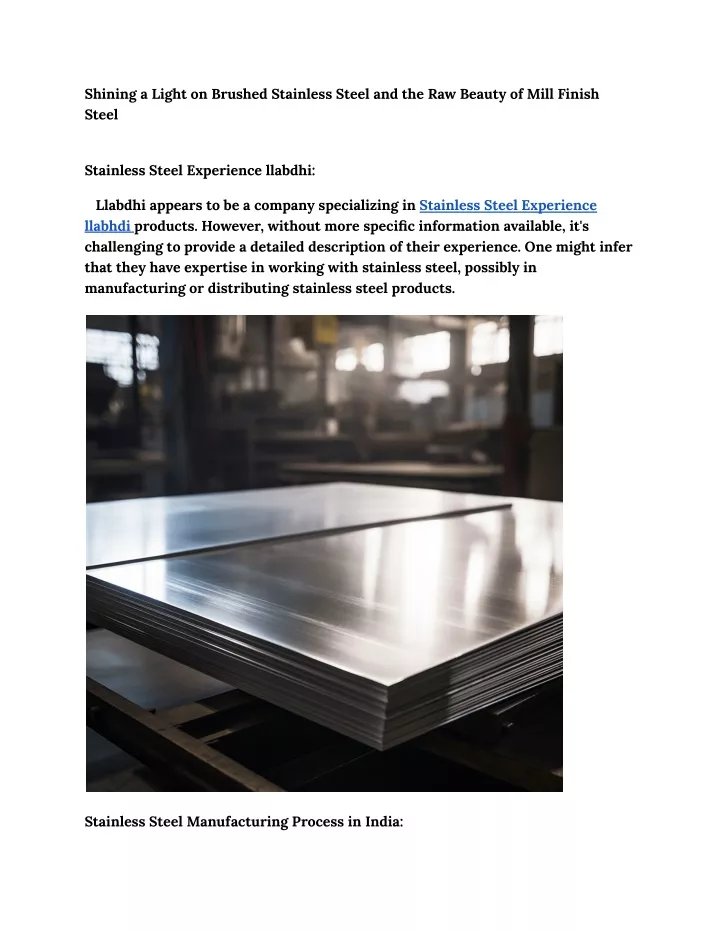 shining a light on brushed stainless steel