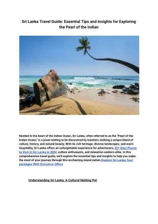 sri lanka travel guide essential tips