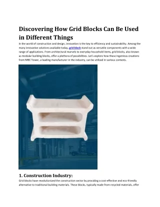 Discovering How Grid Blocks Can Be Used in Different Things