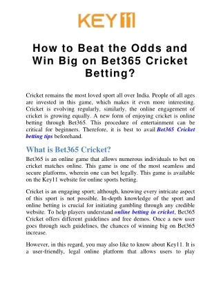 Bet365 cricket betting tips