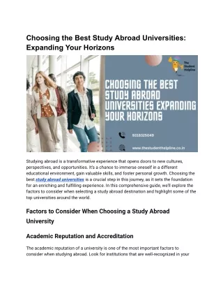 Choosing the Best Study Abroad Universities_ Expanding Your Horizons