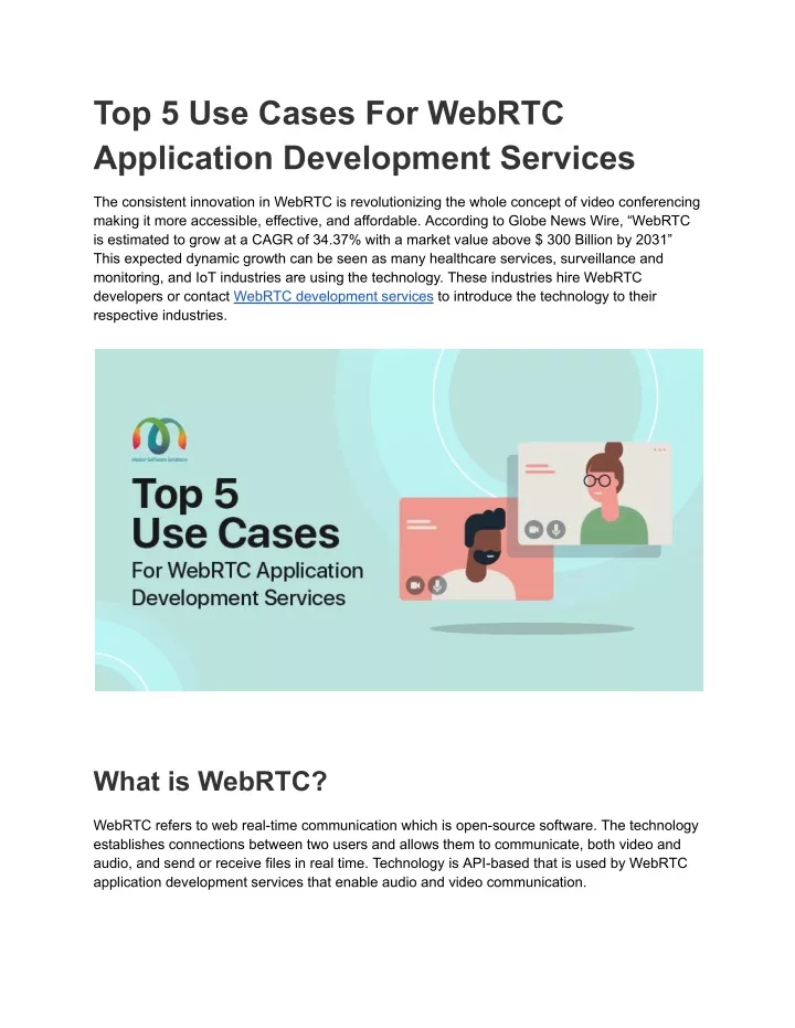 top 5 use cases for webrtc application