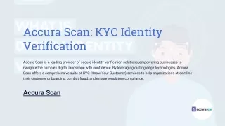 Why should you Trust Accura Scan for Identity Verification KYC