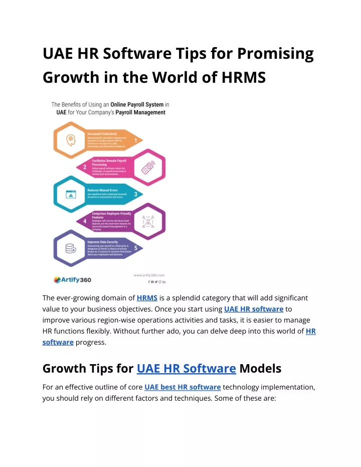 uae hr software tips for promising growth