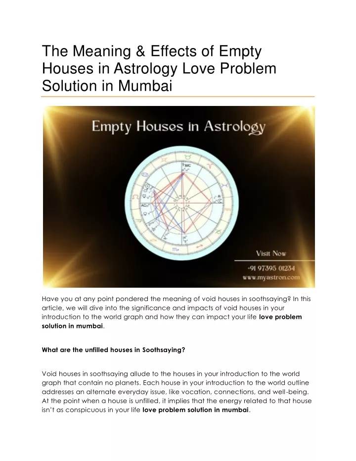 the meaning effects of empty houses in astrology